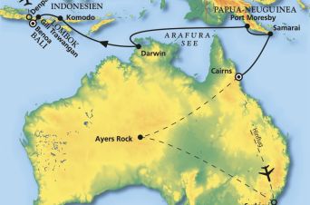 Route von MS Artania