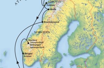 Route von MS Artania