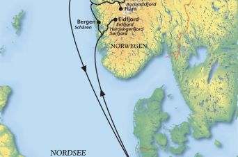 Route von MS Artania
