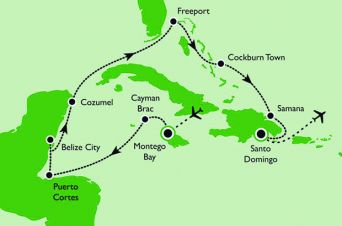 Route MS Delphin 04.03-16.03.2013 Karibik