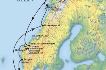 Route von MS Artania