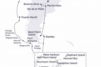 Route von MS HAMBURG