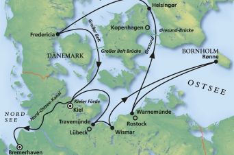 Route von MS Deutschland