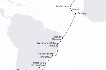 Route von MS HAMBURG