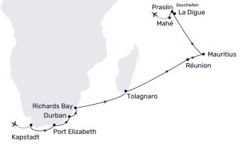 Route von MS HAMBURG